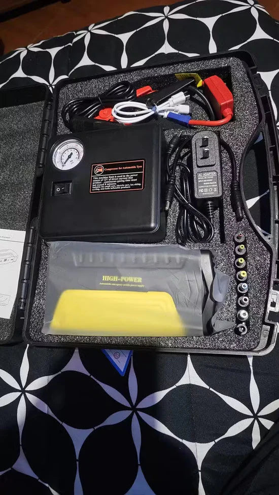 Cargador de Batería y Compresor 4 EN 1