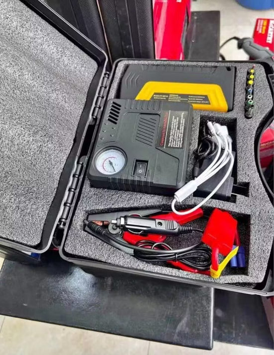 Cargador de Batería y Compresor 4 EN 1