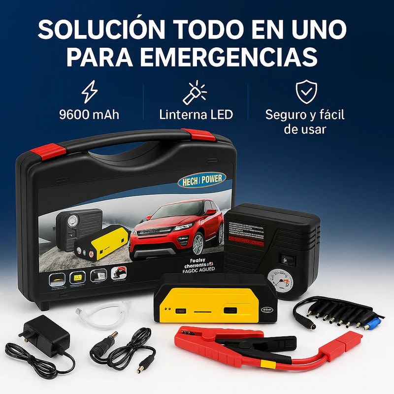 Cargador de Batería y Compresor 4 EN 1