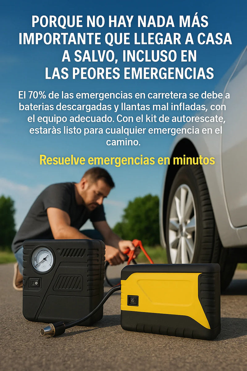 Cargador de Batería y Compresor 4 EN 1