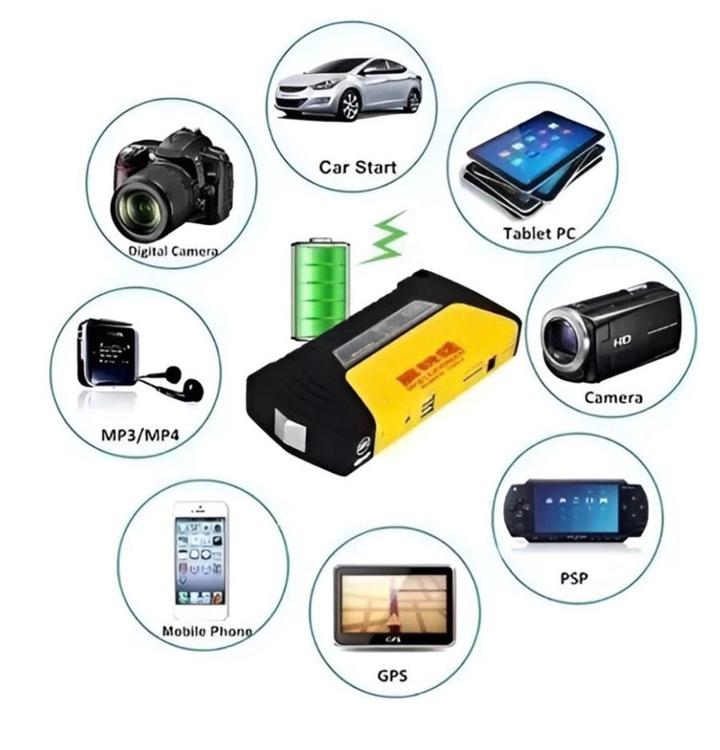 Cargador de Batería y Compresor 4 EN 1